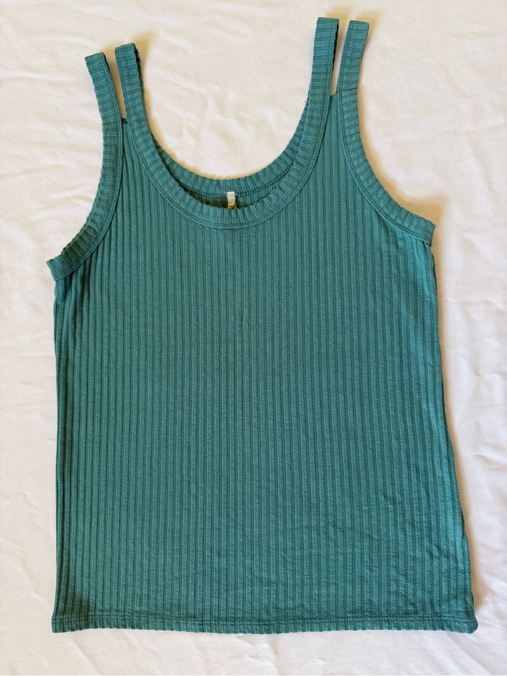 BKE Classic Ribbed Tank Top - Teal